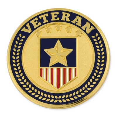 Veteran Shield Circle Pin