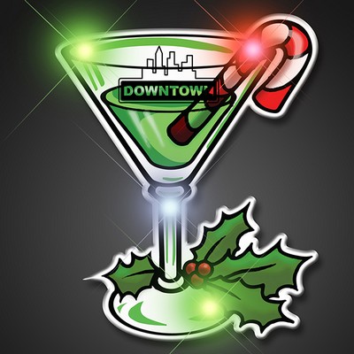 Christmas Martini Flashing Pins - PRINTED