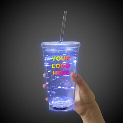 Imprinted Blue String Light 16 Oz. LED Cup