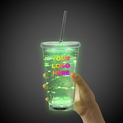 16 Oz. Green String Light LED Cup
