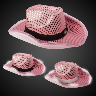 Pink Light Up Sequin Cowboy Hat(Blank)