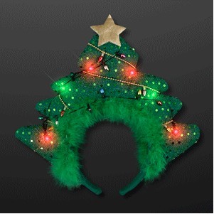 LED Sparkling Christmas Tree Headband - BLANK