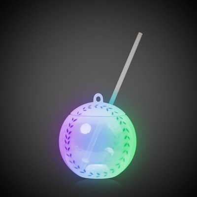 Light Up Baseball Cup with Lid and Straw(Blank)