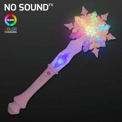 LED Snowflake Wands, NO Sound, Slow Color Change - BLANK