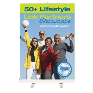 Table Top Retractable 24"x40" Banner Stand w/ Graphic RUSH
