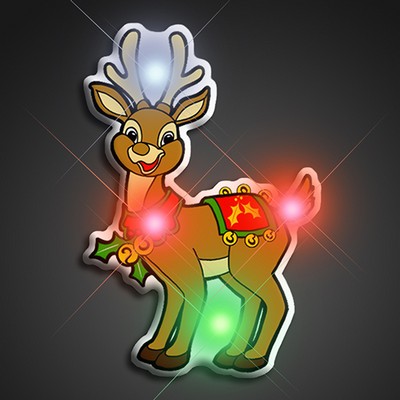 LED Reindeer Flashing Pin - BLANK