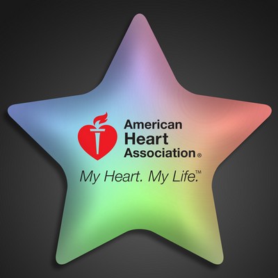 Light Up Aurora Star Color Changing LED Pin - PRINTED