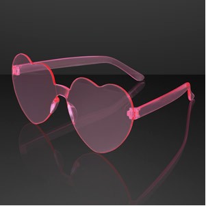 Pink Heart Shades Cute Glasses, Non-Light Up - BLANK