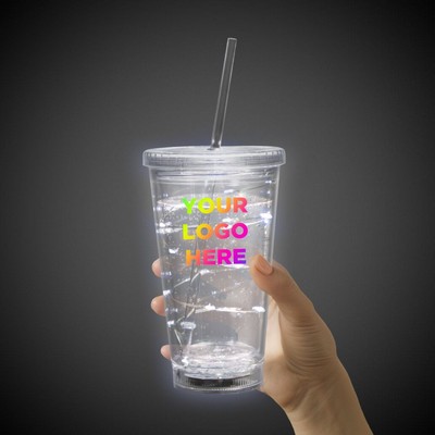 Imprinted White String Light 16 Oz. LED Cup