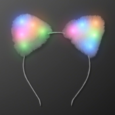 Multicolor Lights Soft Cat Ears Headband - BLANK