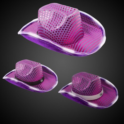 Purple Light Up Sequin Cowboy Hat(Blank)