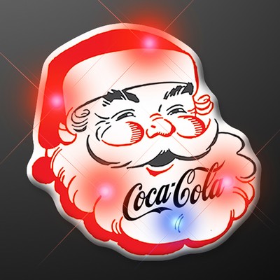 Light Up Flashing Classic Santa LED Pin - PRINTED